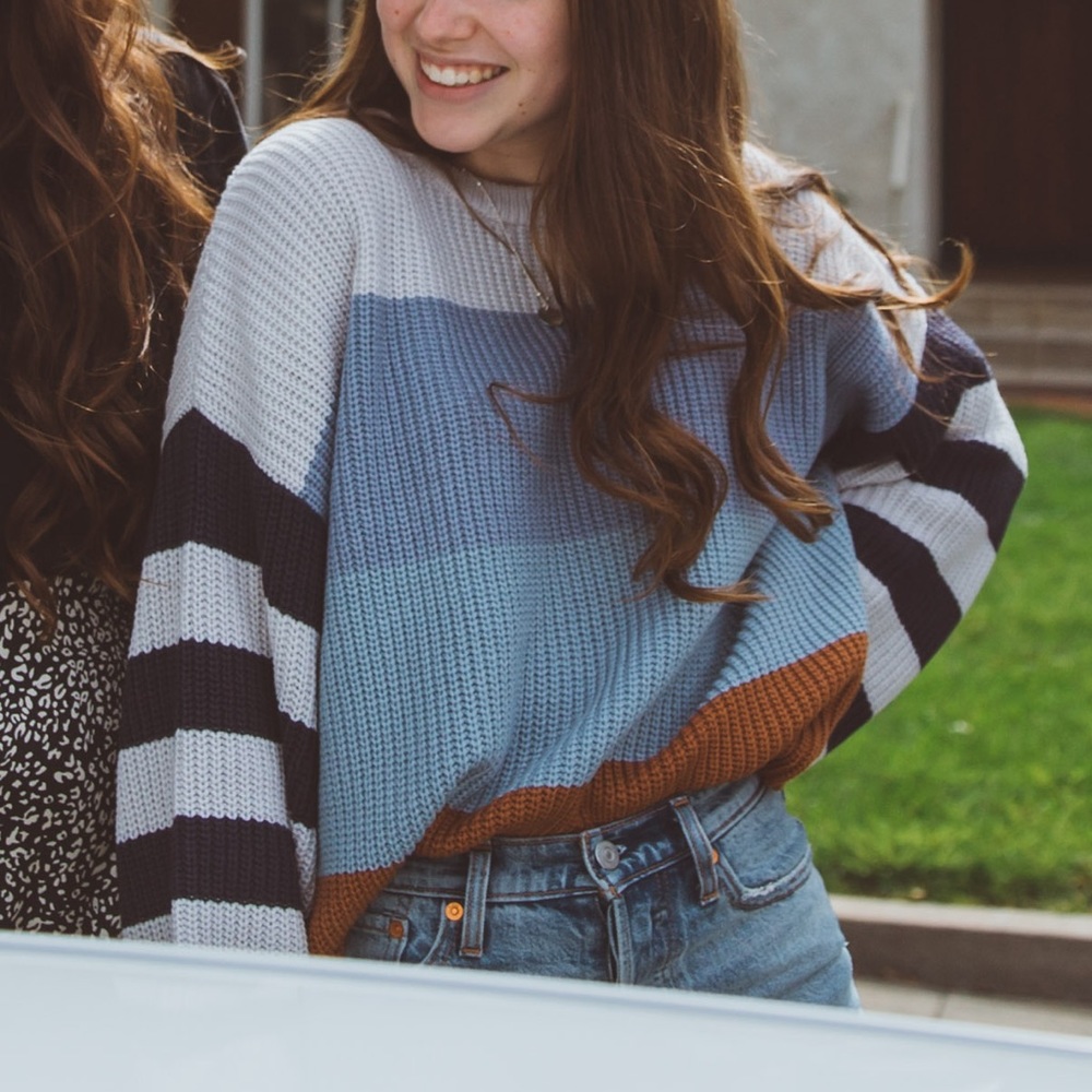 color block sweater